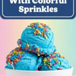 Blue Ice Cream With Colorful Sprinkles