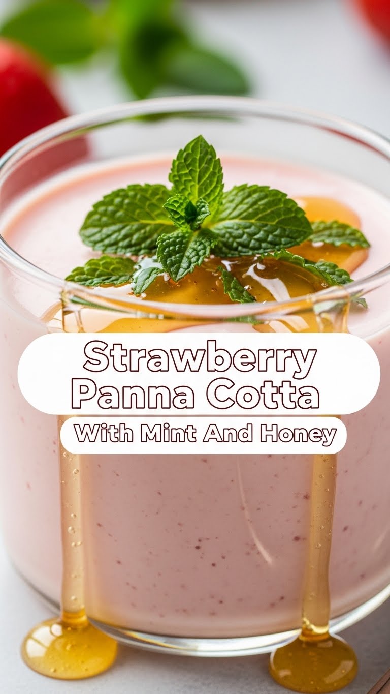 Strawberry Panna Cotta With Mint And Honey