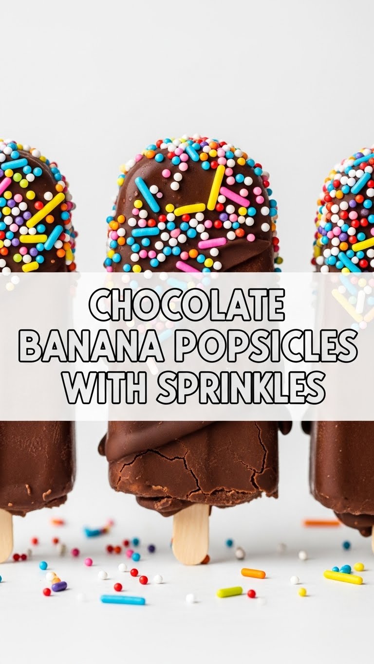 Chocolate Banana Popsicles With Sprinkles