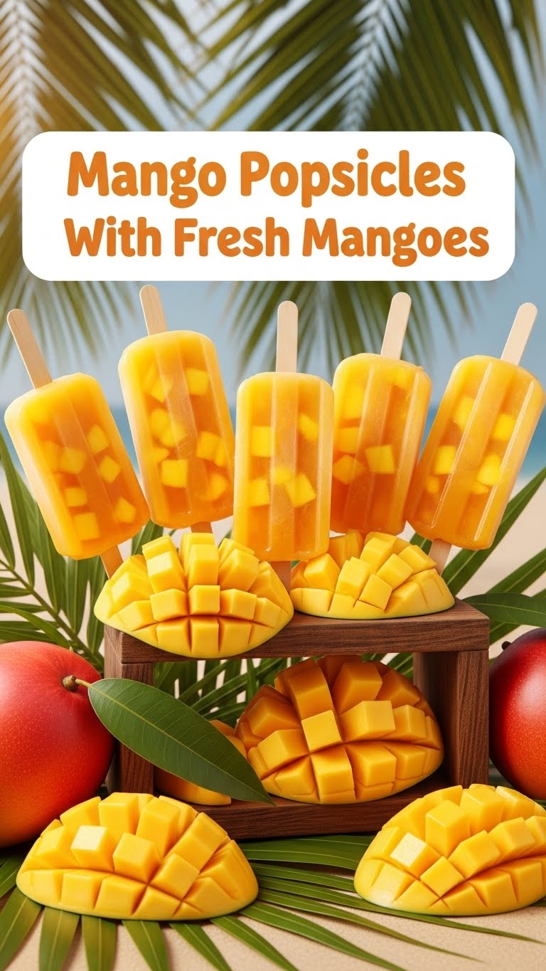 Mango Popsicles With Fresh Mangoes