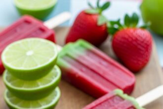 Strawberry Lime Popsicles With Ingredients