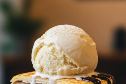 Crepe Cake With Ice Cream