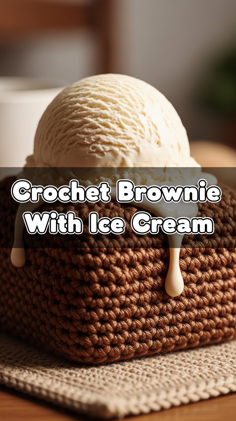 Crochet Brownie With Ice Cream