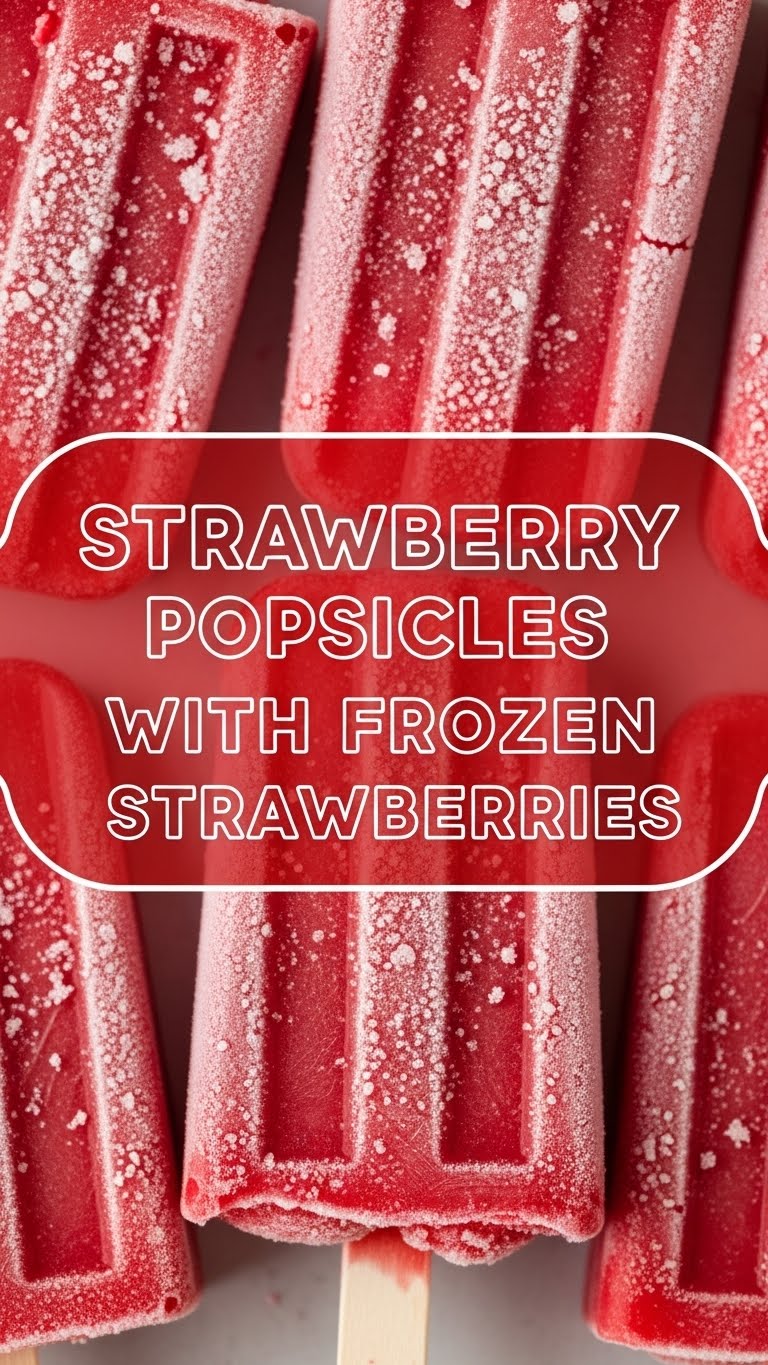 Strawberry Popsicles With Frozen Strawberries