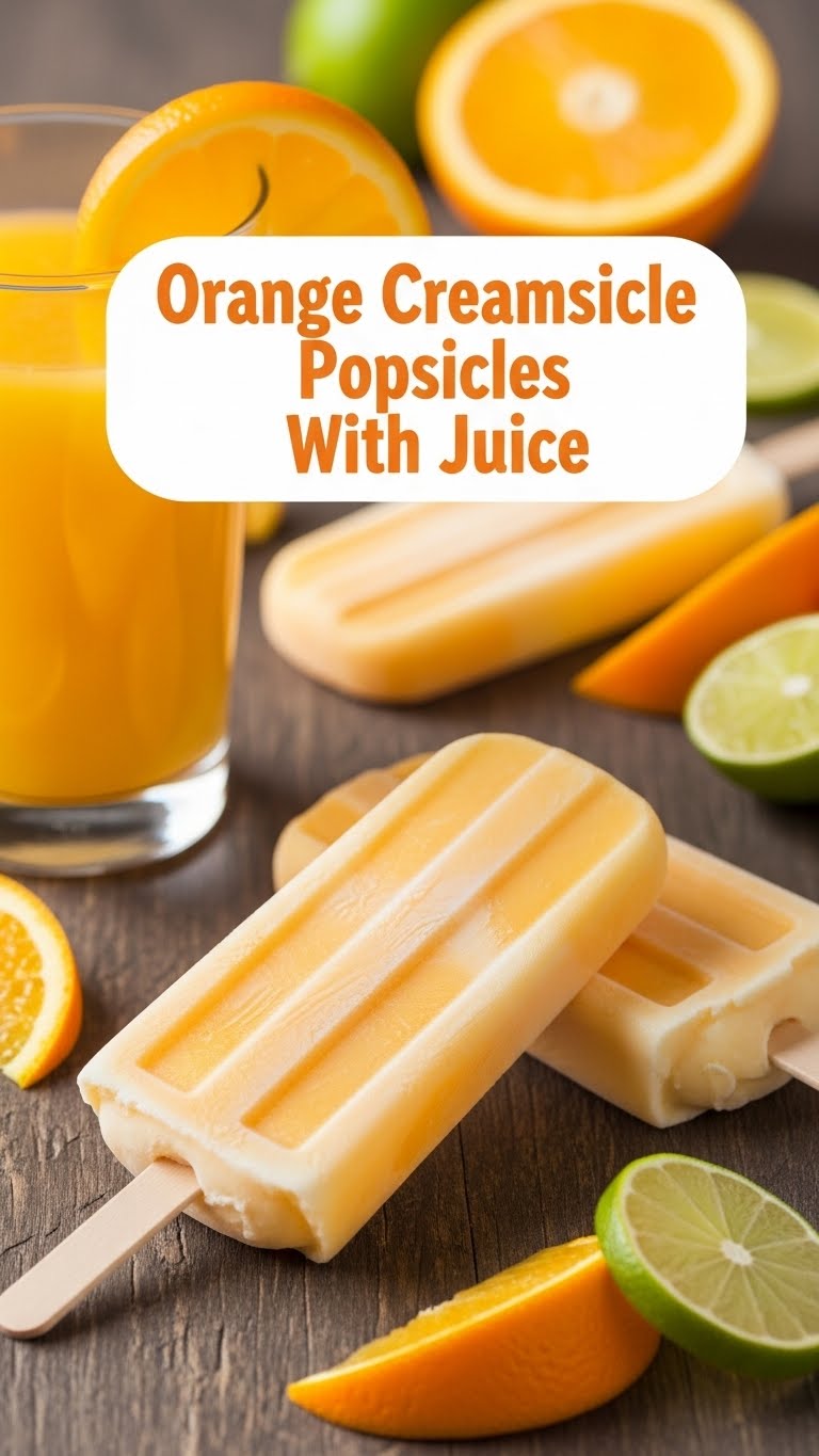 Orange Creamsicle Popsicles With Juice