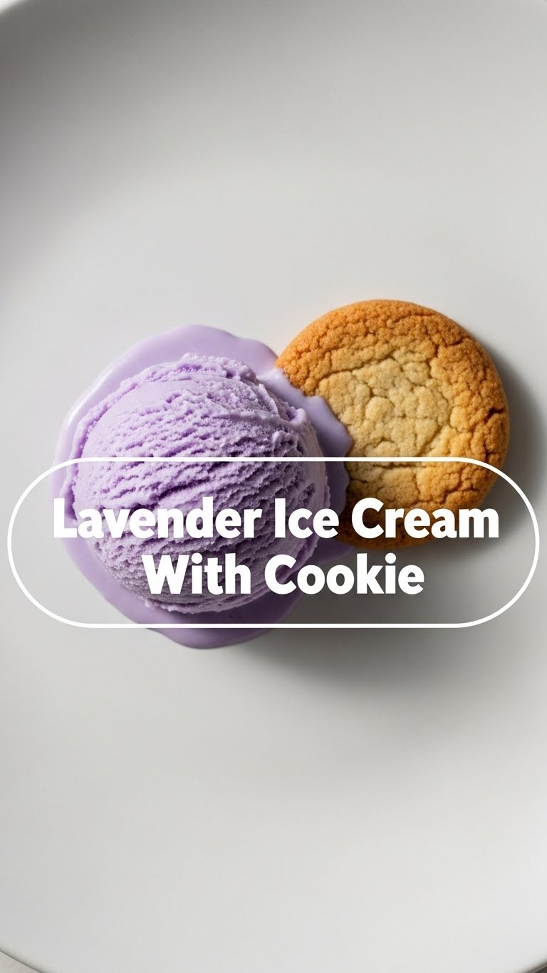 Lavender Ice Cream With Cookie