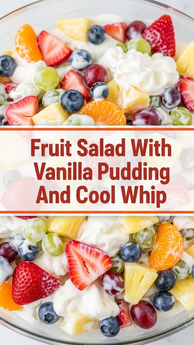 Fruit Salad With Vanilla Pudding And Cool Whip