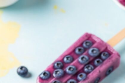 Blueberry Popsicles With Fresh Berries