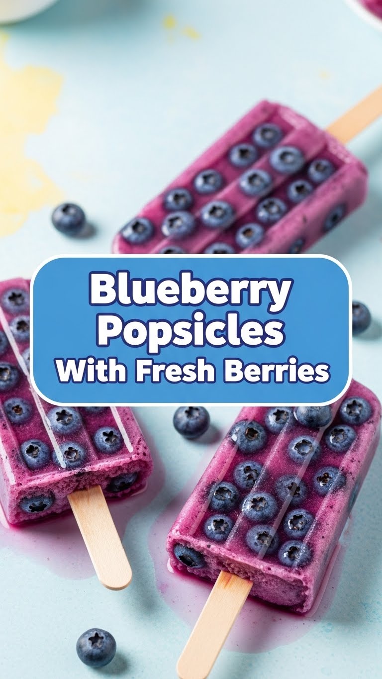 Blueberry Popsicles With Fresh Berries