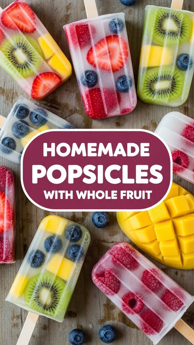 Homemade Popsicles With Whole Fruit