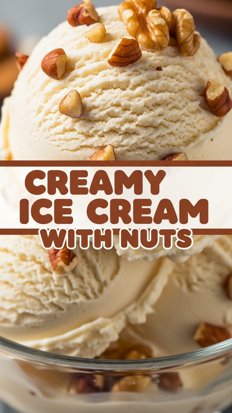 Creamy Ice Cream With Nuts