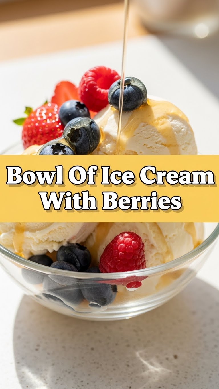 Bowl Of Ice Cream With Berries