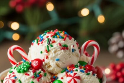 Christmas Ice Cream With Toppings