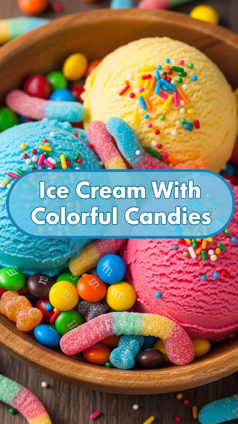 Ice Cream With Colorful Candies