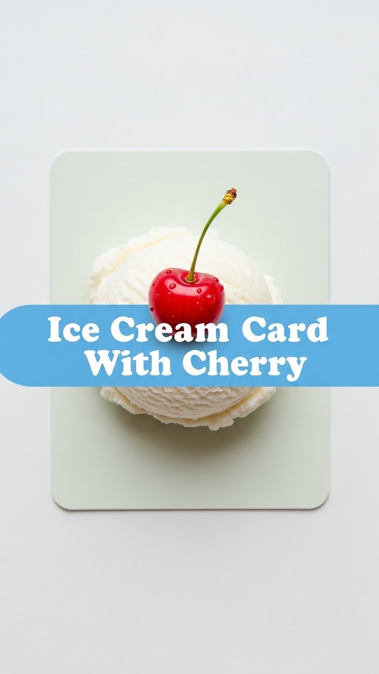 Ice Cream Card With Cherry