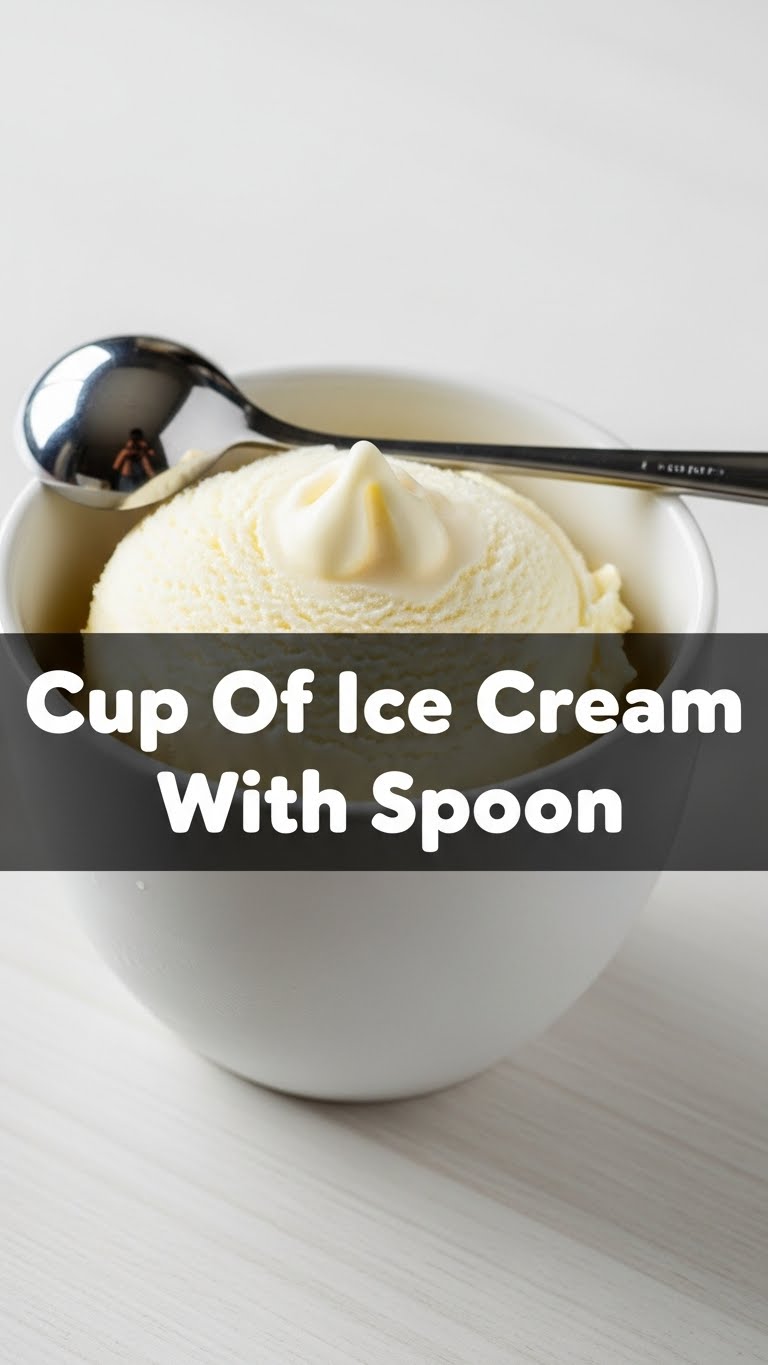 Cup Of Ice Cream With Spoon