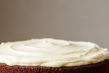 Chocolate Mousse Cake With Vanilla Frosting