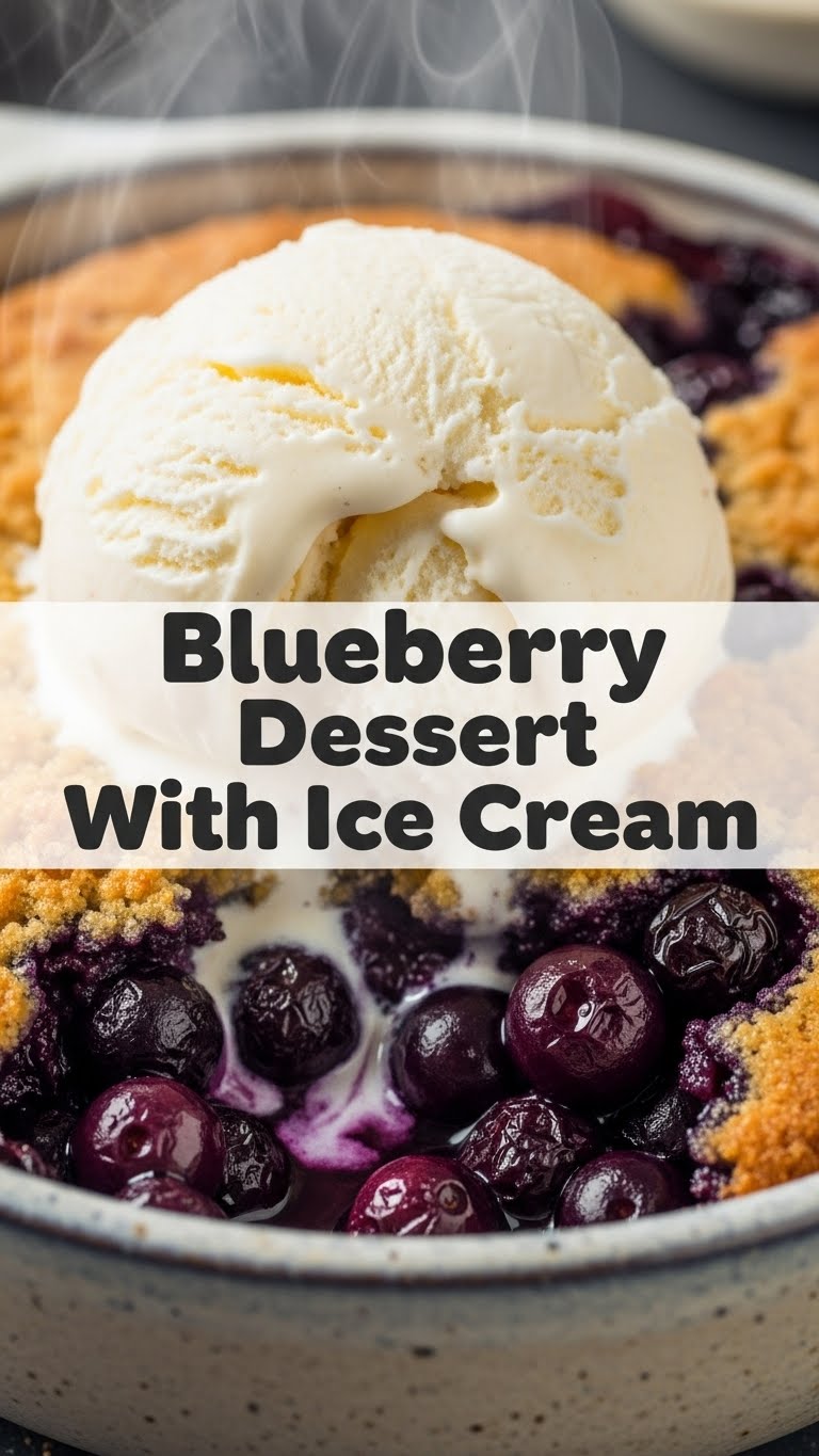Blueberry Dessert With Ice Cream