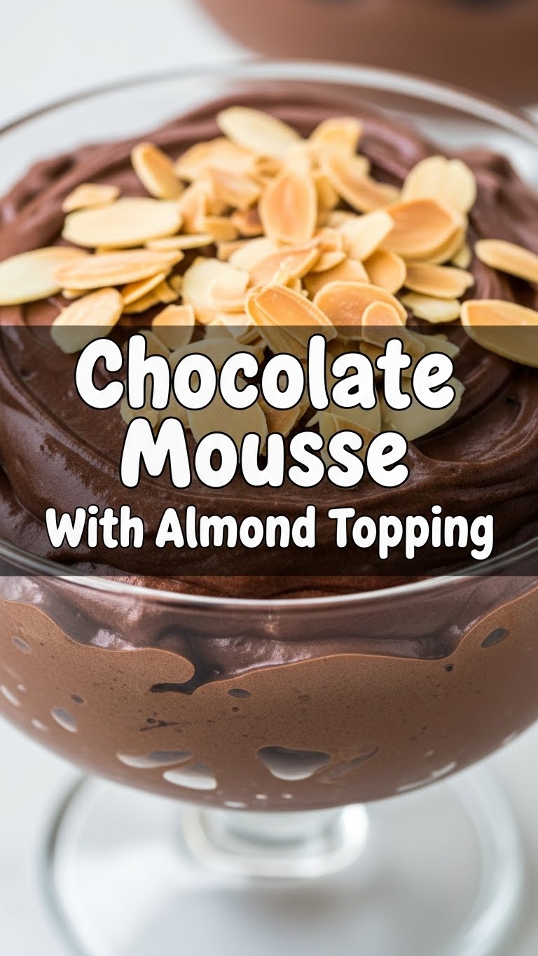 Chocolate Mousse With Almond Topping
