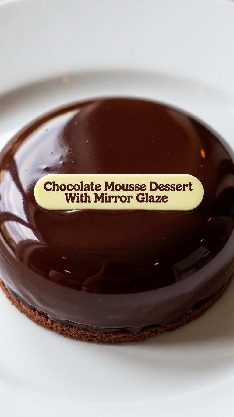 Chocolate Mousse Dessert With Mirror Glaze
