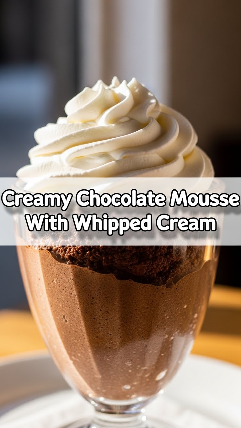 Creamy Chocolate Mousse With Whipped Cream