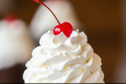 Vanilla Ice Cream Sundae With Whipped Cream