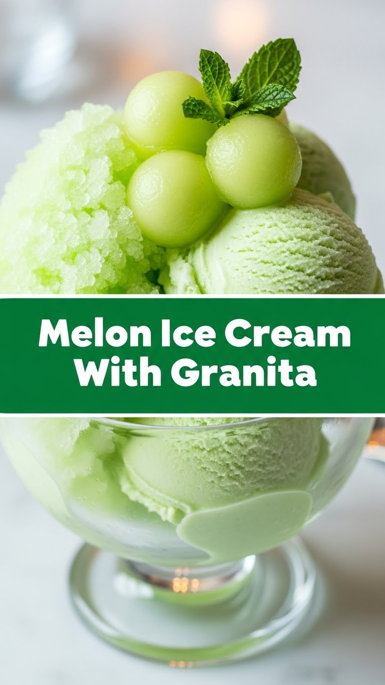 Melon Ice Cream With Granita