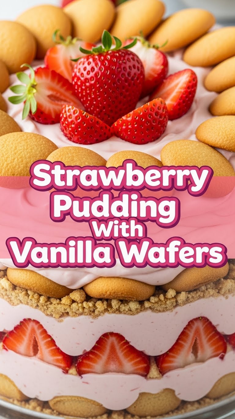 Strawberry Pudding With Vanilla Wafers