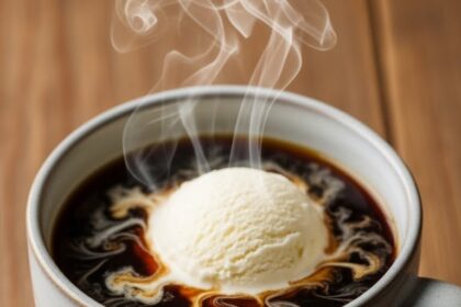 Cup Of Coffee With Ice Cream