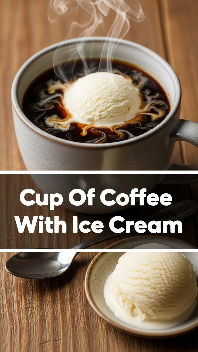 Cup Of Coffee With Ice Cream