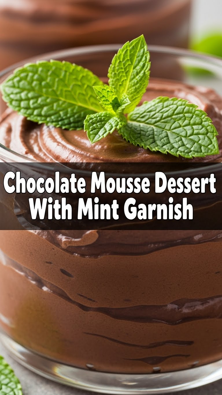 Chocolate Mousse Dessert With Mint Garnish