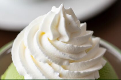 Green Tea Ice Cream With Whipped Cream