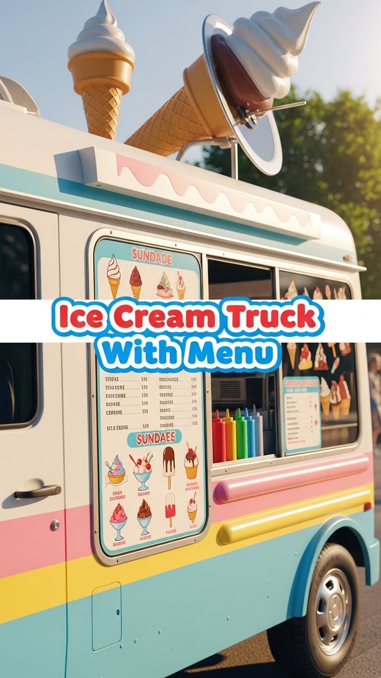 Ice Cream Truck With Menu
