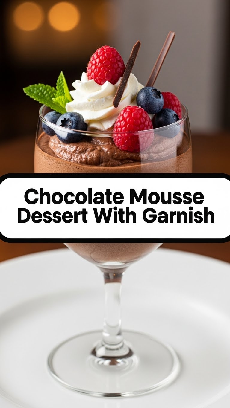 Chocolate Mousse Dessert With Garnish