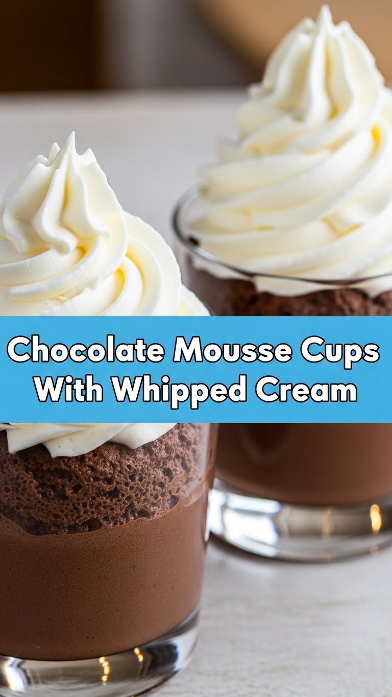 Chocolate Mousse Cups With Whipped Cream