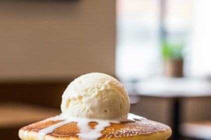 Pancakes With Ice Cream On Plate