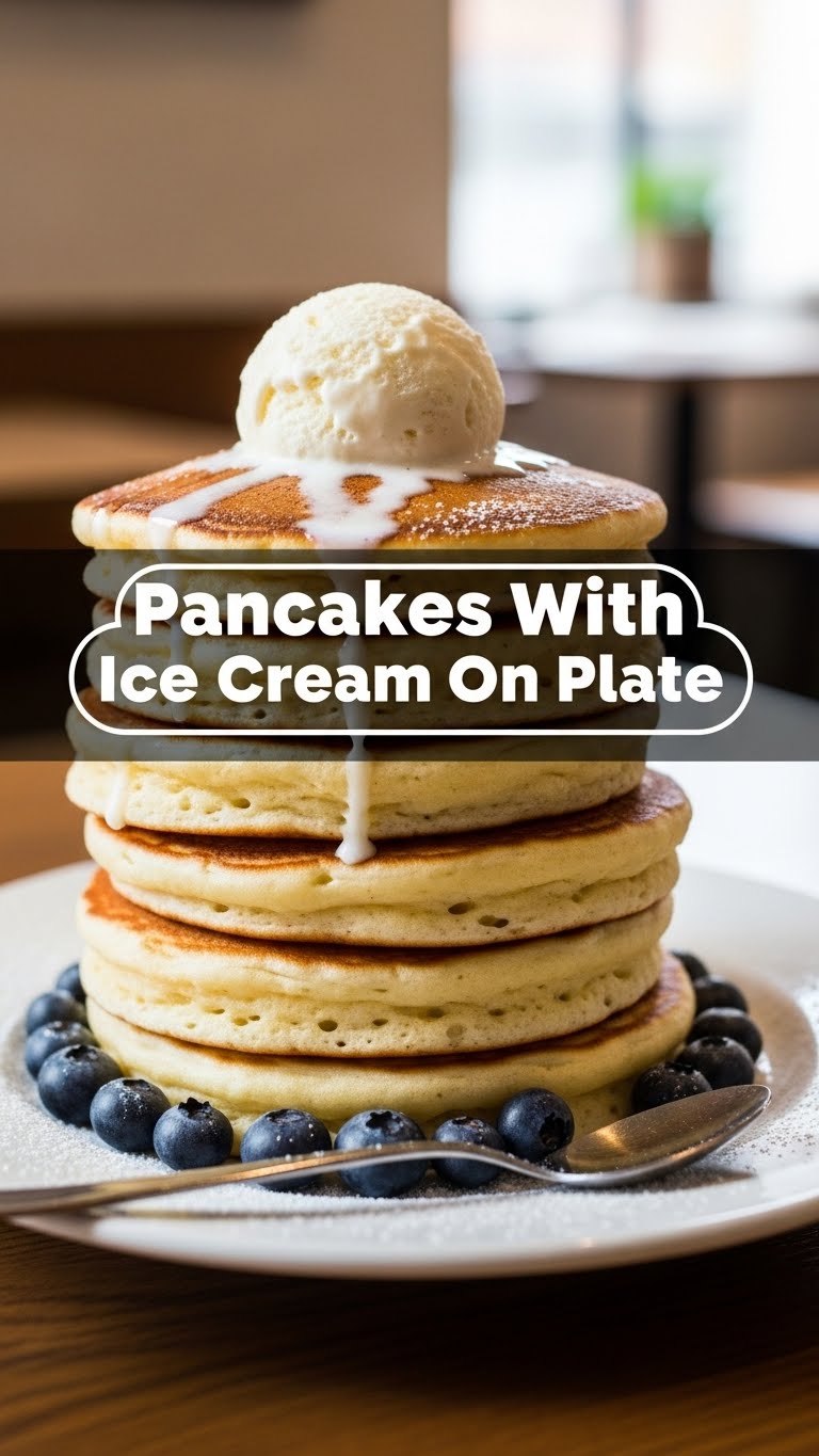 Pancakes With Ice Cream On Plate