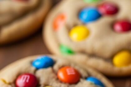 M&M Cookies With Vanilla Pudding