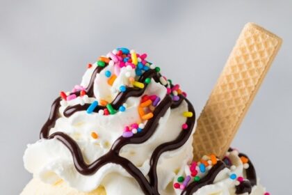 Ice Cream Sundae With Wafer