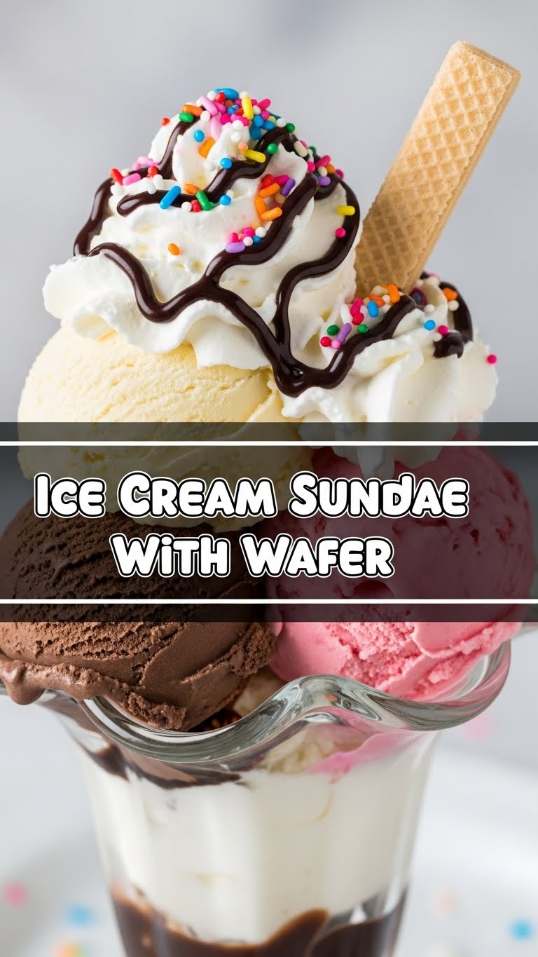 Ice Cream Sundae With Wafer