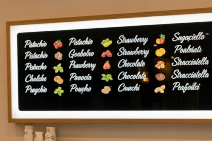 Ice Cream With Gelateria Menu