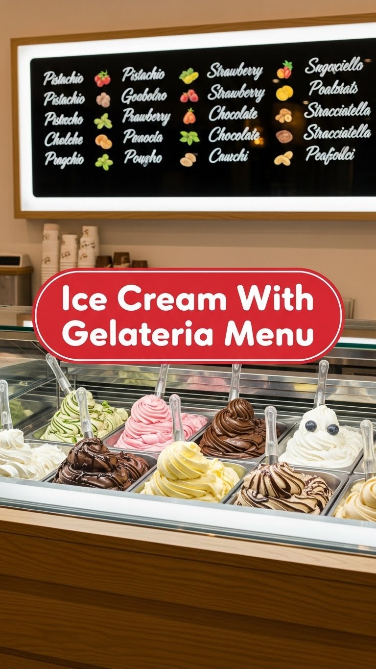 Ice Cream With Gelateria Menu