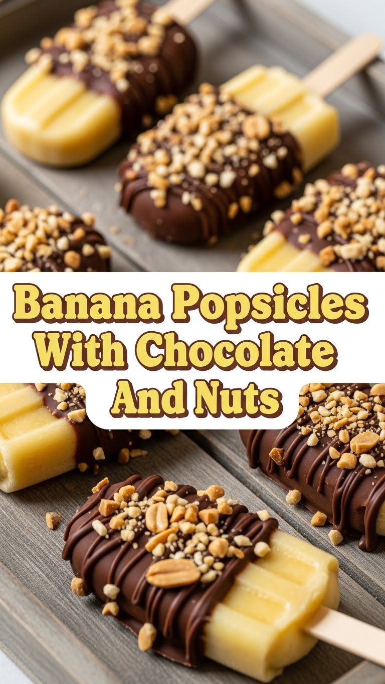 Banana Popsicles With Chocolate And Nuts