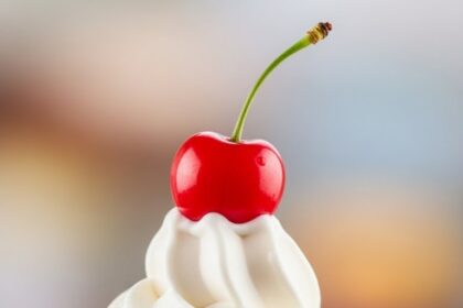 Soft Ice Cream With Cherry