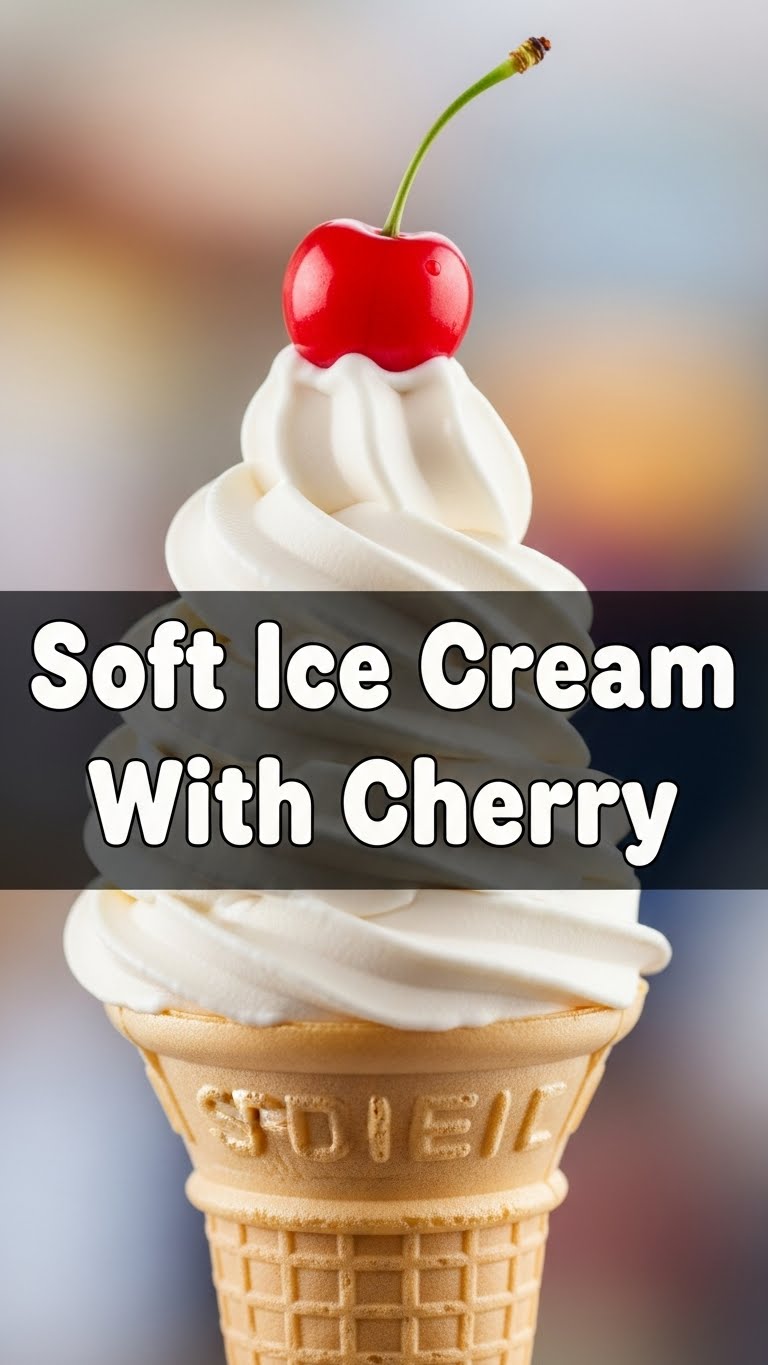 Soft Ice Cream With Cherry