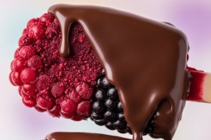 Berry Popsicles With Chocolate Coating