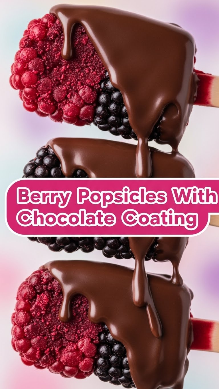 Berry Popsicles With Chocolate Coating