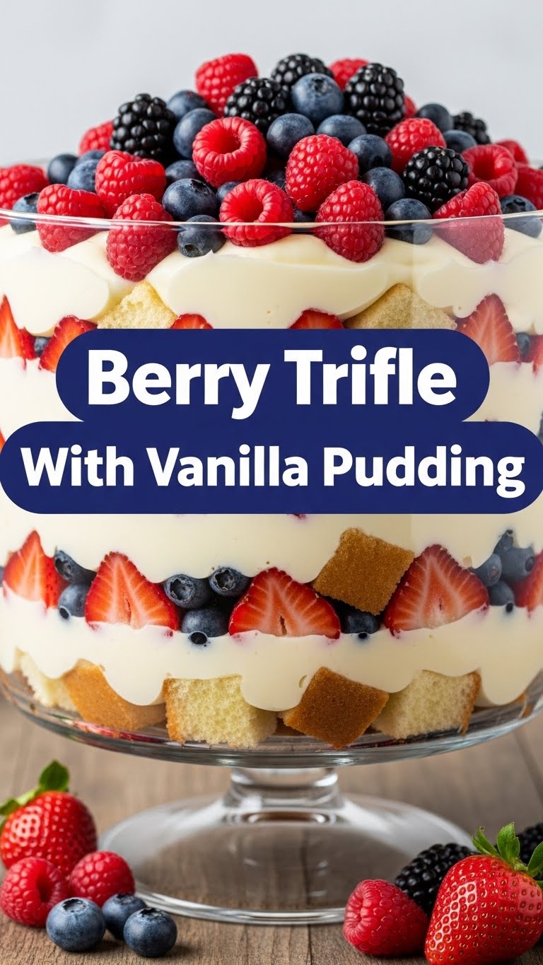 Berry Trifle With Vanilla Pudding