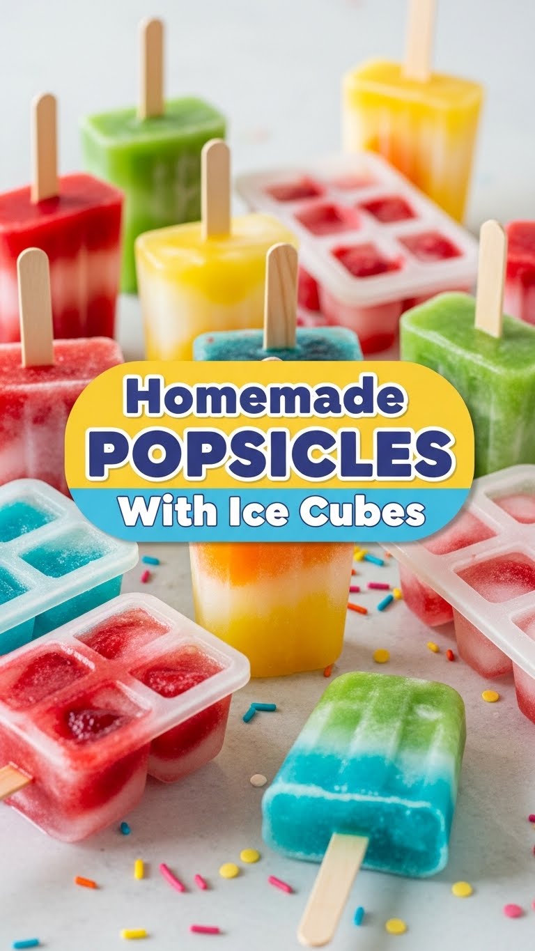 Homemade Popsicles With Ice Cubes