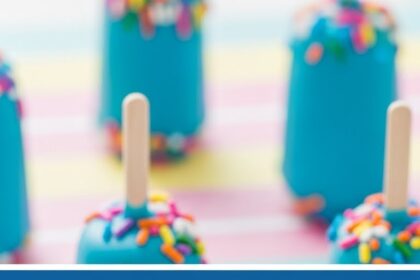 Blue Cake Popsicles With Sprinkles